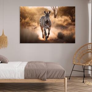 Obraz na plátně - Zebra v divoké přírodě FeelHappy.cz Velikost obrazu: 180 x 120 cm