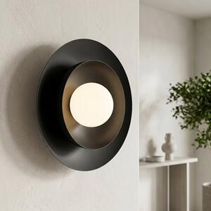 Nástěnné svítidlo POPPI K1 – černé, bílé sklo, 1× G9, šířka 30 cm