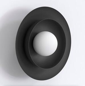 Nástěnné svítidlo POPPI K1 – černé, bílé sklo, 1× G9, šířka 30 cm