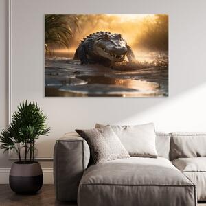 Obraz na plátně - Krokodýl v divoké přírodě FeelHappy.cz Velikost obrazu: 40 x 30 cm