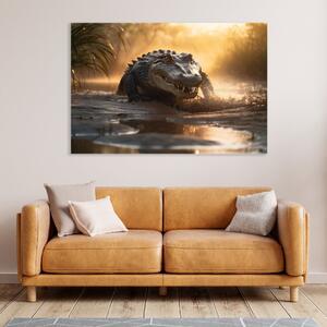 Obraz na plátně - Krokodýl v divoké přírodě FeelHappy.cz Velikost obrazu: 40 x 30 cm