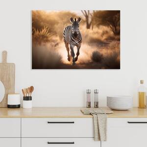 Obraz na plátně - Zebra v divoké přírodě FeelHappy.cz Velikost obrazu: 150 x 100 cm