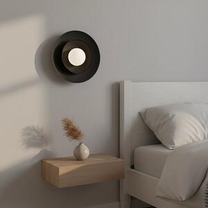 Nástěnné svítidlo POPPI K1 – černé, bílé sklo, 1× G9, šířka 30 cm
