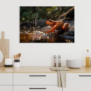 Obraz na plátně - Žába u vody FeelHappy.cz Velikost obrazu: 210 x 140 cm