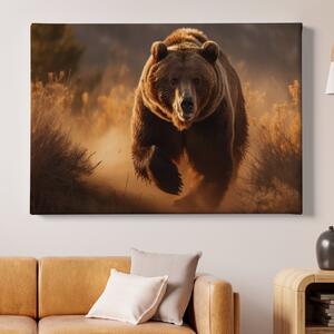 Obraz na plátně - Medvěd běžící v divoké přírodě FeelHappy.cz Velikost obrazu: 40 x 30 cm