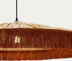 Ratanové závěsné světlo Kave Home Pollensa 75 cm s třásněmi
