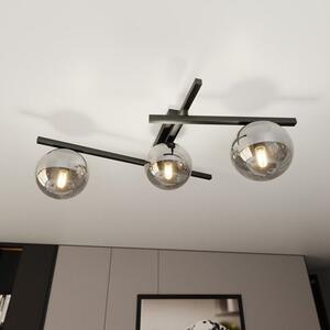 Stropní svítidlo SMART 3 – černé, grafitové sklo, 3× E14, šířka 51 cm