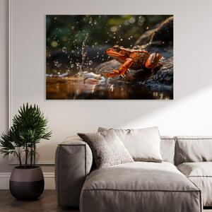 Obraz na plátně - Žába u vody FeelHappy.cz Velikost obrazu: 40 x 30 cm