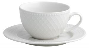 Sada 2 porcelánových šálků s podšálky kávu, čaj, cappuccino 200ml Burlesque BRANDANI (barva - porcelán, bílá)