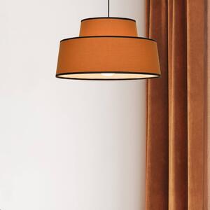 COREP Závěsné světlo Mallorca, karamelová, Ø 38 cm, bavlna, stmívatelný, Hnědá / rez, Obývací pokoj / jídelna, Textil / tkanina / hedvábí