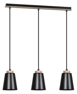 Závěsné svítidlo BOLERO 3 – černé, 3× E27, šířka 66 cm