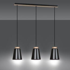 Závěsné svítidlo BOLERO 3 – černé, 3× E27, šířka 66 cm