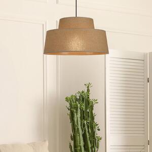 COREP Závěsné světlo Mallorca, havanna, Ø 38 cm, papír, stmívatelný, Krémová / jantar, Obývací pokoj / jídelna, Papír / lunolit / lunopal