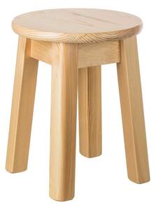 ČistéDřevo Kulatá stolička z borovicového masivu