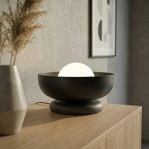 Stolní lampa OZZY LN1 – černá, bílé sklo, 1× G9, šířka 18 cm