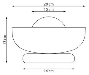 Stolní lampa OZZY LN1 – černá, bílé sklo, 1× G9, šířka 18 cm