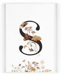 Plakát / Obraz Font květiny Pololesklý saténový papír A4 - 21 x 29,7 cm