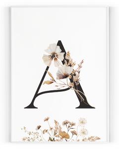 Plakát / Obraz Font květiny 40 x 50 cm Pololesklý saténový papír