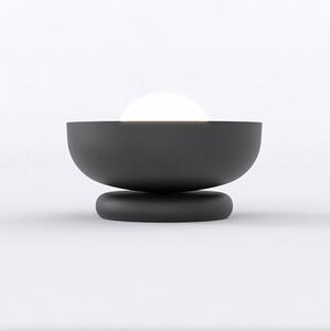 Stolní lampa OZZY LN1 – černá, bílé sklo, 1× G9, šířka 18 cm