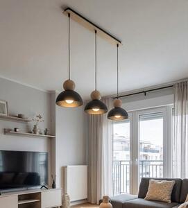 Závěsné svítidlo KAKI 3 – černé, 3× E27, šířka 73 cm