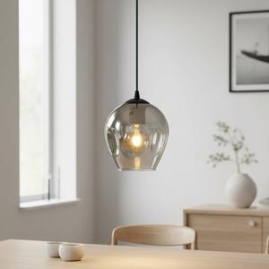 Závěsné svítidlo ISTAR 1 – černé, grafitové sklo, 1× E27, šířka 14 cm