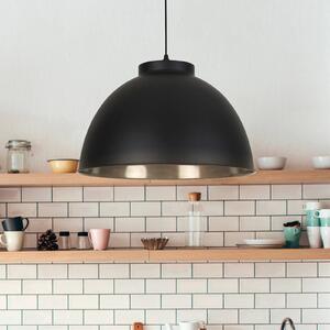 COREP Závěsné světlo Dock, matná černá, Ø 45 cm, kov, stmívatelný, Černá, Obývací pokoj / jídelna, kov, Moderní