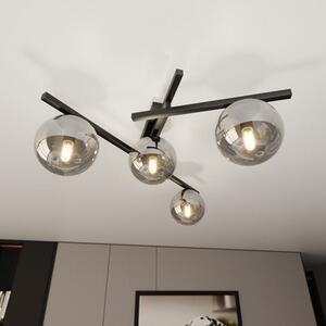 Stropní svítidlo SMART 4 – černé, grafitové sklo, 4× E14, šířka 63 cm