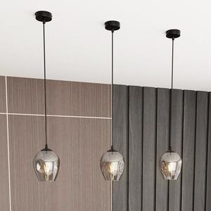 Závěsné svítidlo ISTAR 1 – černé, grafitové sklo, 1× E27, šířka 14 cm