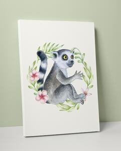Plakát / Obraz Lemur Pololesklý saténový papír A4 - 21 x 29,7 cm