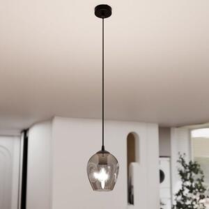 Závěsné svítidlo ISTAR 1 – černé, grafitové sklo, 1× E27, šířka 14 cm
