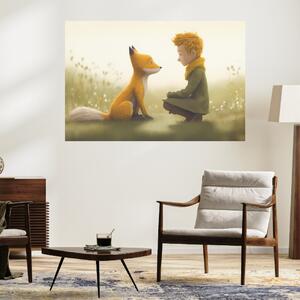 Plakát - Malý princ a liška v hlubokém propojení FeelHappy.cz Velikost plakátu: A4 (21 × 29,7 cm)