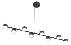 Závěsné svítidlo MEGARA 8 – černé, 8× GX53, šířka 116 cm