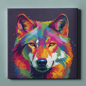 Obraz na plátně - Vlk Pop Art FeelHappy.cz Velikost obrazu: 120 x 120 cm