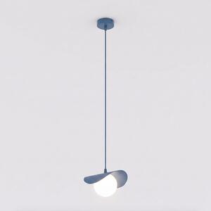 Závěsné svítidlo RITUAL 1S – tlumeně modré, bílé sklo, 1× G9, šířka 31 cm