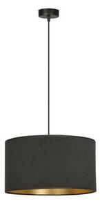 Závěsné svítidlo HILDE 1 – celočerné, textilní stínidlo, 1× E27, šířka 35 cm