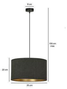 Závěsné svítidlo HILDE 1 – celočerné, textilní stínidlo, 1× E27, šířka 35 cm