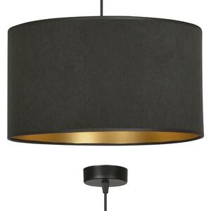 Závěsné svítidlo HILDE 1 – celočerné, textilní stínidlo, 1× E27, šířka 35 cm
