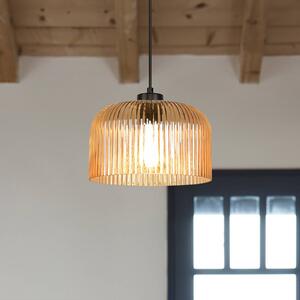 COREP Závěsné světlo Luigi, jantarová/černá, Ø 25 cm, sklo, stmívatelný, Krémová / jantar, Obývací pokoj / jídelna, Sklo, Moderní