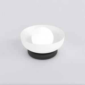 Stolní lampa OZZY LN1 – černá / bílá, sklo, 1× G9, šířka 18 cm