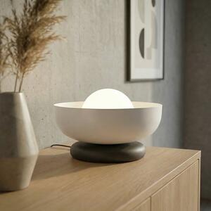 Stolní lampa OZZY LN1 – černá / bílá, sklo, 1× G9, šířka 18 cm