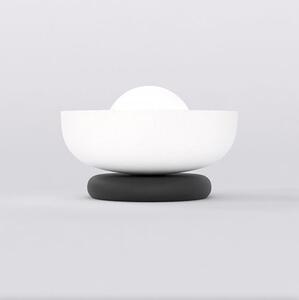Stolní lampa OZZY LN1 – černá / bílá, sklo, 1× G9, šířka 18 cm