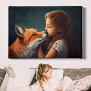 FeelHappy Obraz na plátně - Dívka a její nejlepší kamarádka liška Velikost obrazu: 40 x 30 cm