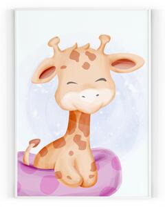 Plakát / Obraz Žirafa Napnuté plátno na dřevěném rámu 61 x 91 cm