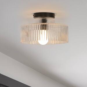 COREP Stropní světlo Lorenzo, čiré/černé, Ø 28 cm, sklo, stmívatelný, Čirá / transparetní, Obývací pokoj / jídelna, Sklo, Moderní