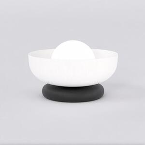 Stolní lampa OZZY LN1 – černá / bílá, sklo, 1× G9, šířka 18 cm