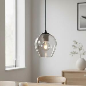 Závěsné svítidlo ISTAR 1 – černé, čiré sklo, 1× E27, šířka 14 cm
