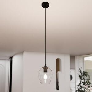 Závěsné svítidlo ISTAR 1 – černé, čiré sklo, 1× E27, šířka 14 cm