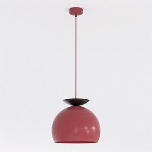 Závěsné svítidlo GEO 1 – vínové / černé, 1× E27, šířka 27 cm