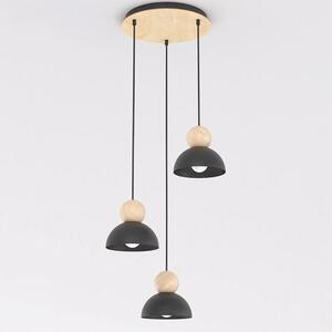 Závěsné svítidlo KAKI 3 PREM – černé, 3× E27, šířka 41 cm