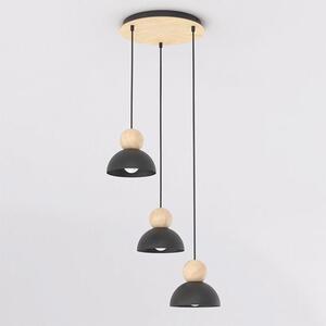 Závěsné svítidlo KAKI 3 PREM – černé, 3× E27, šířka 41 cm